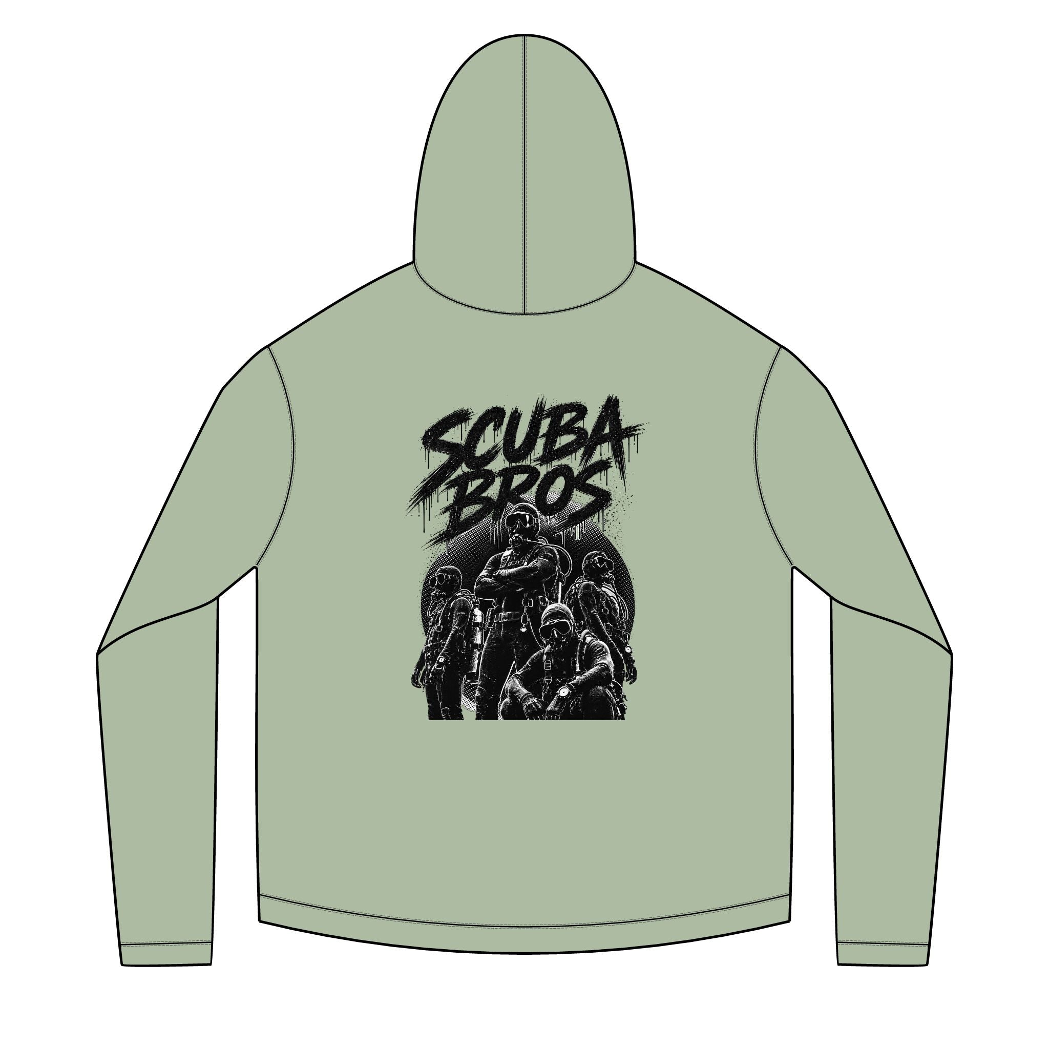 SCUBA BROS — Hooded Performance Tee / Dark Print