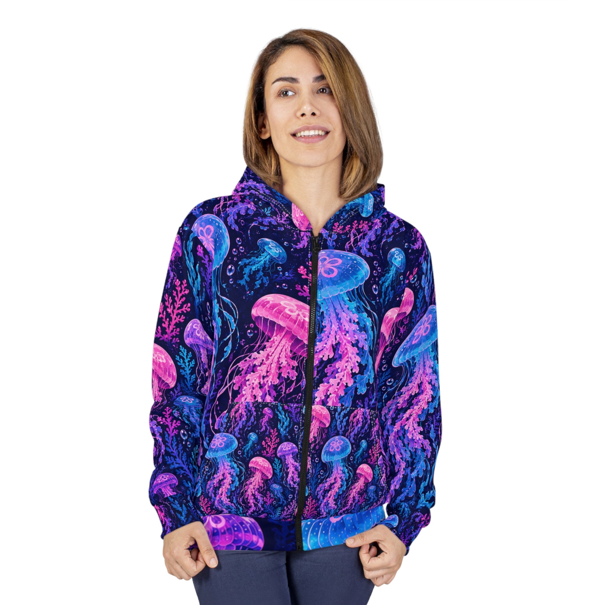 SCUBA BROS/BADDIES — Electric Jellies™ Unisex Zip Hoodie