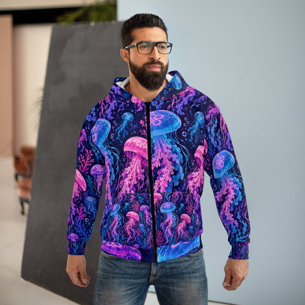 SCUBA BROS/BADDIES — Electric Jellies™ Unisex Zip Hoodie