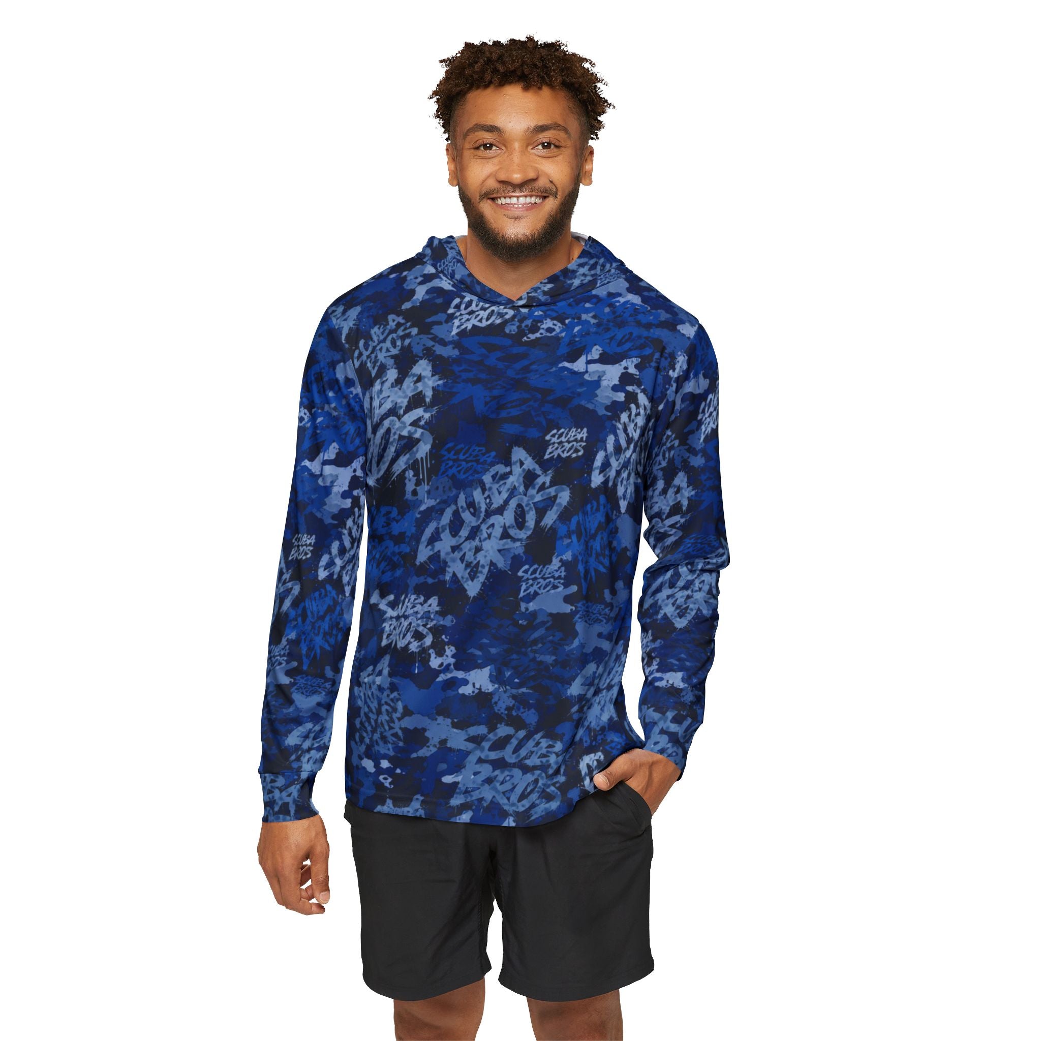 SCUBA BROS — SUBSURFACE CAMO™ HOODED TEE / DEEPWATER BLUE