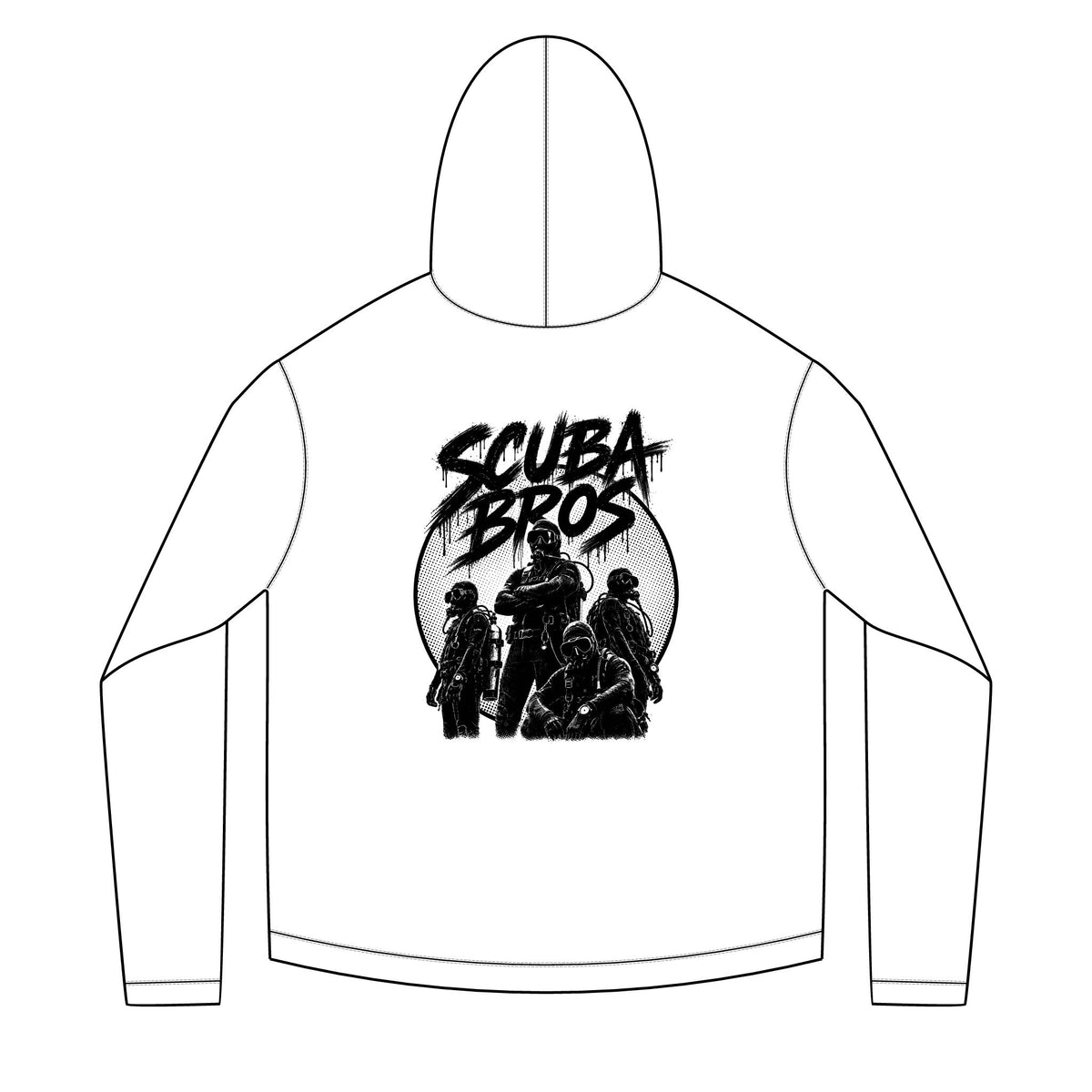 SCUBA BROS — Hooded Performance Tee / Dark Print