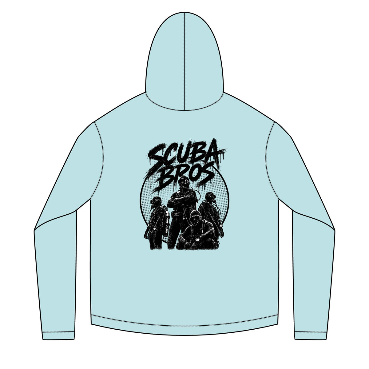 SCUBA BROS — Hooded Performance Tee / Dark Print