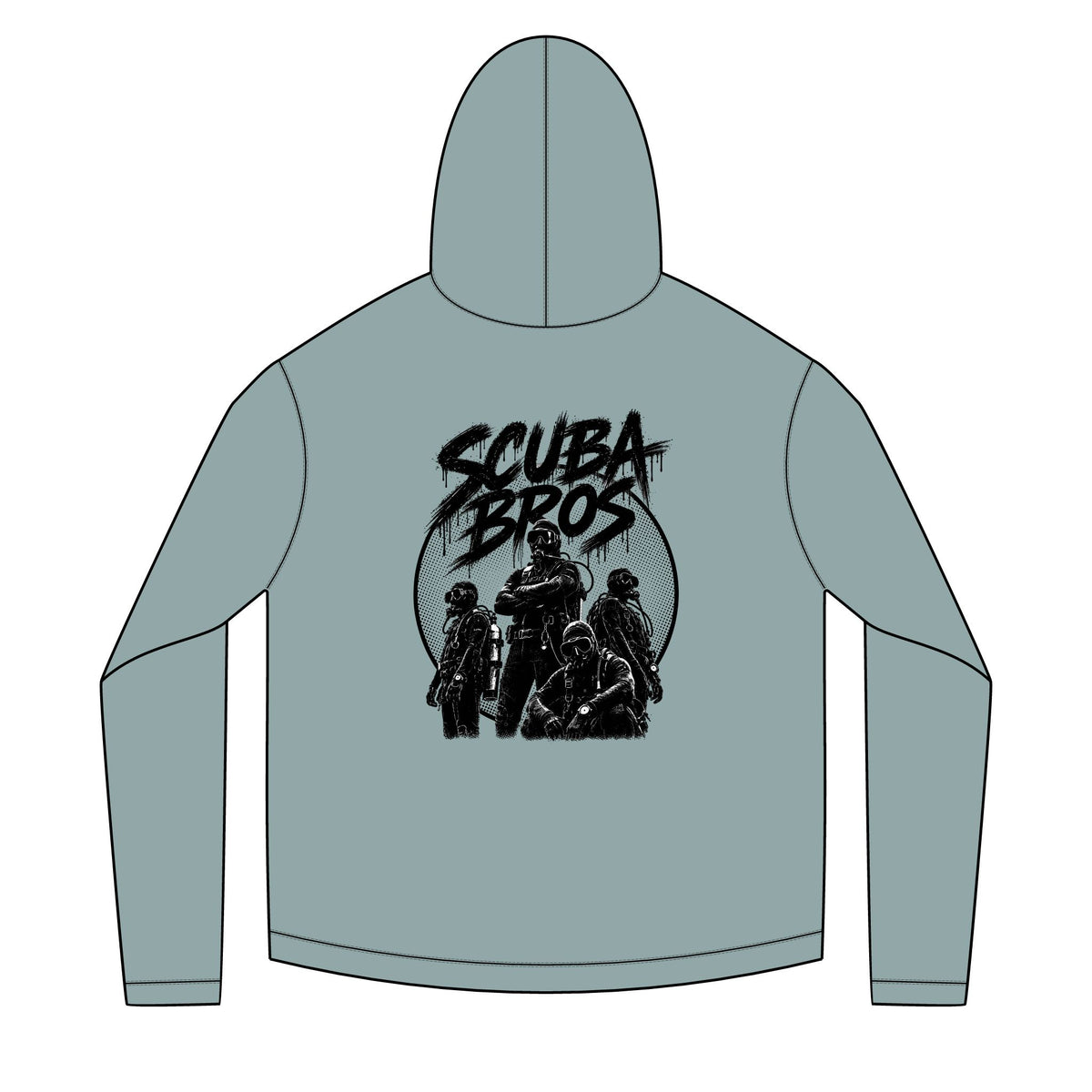 SCUBA BROS — Hooded Performance Tee / Dark Print