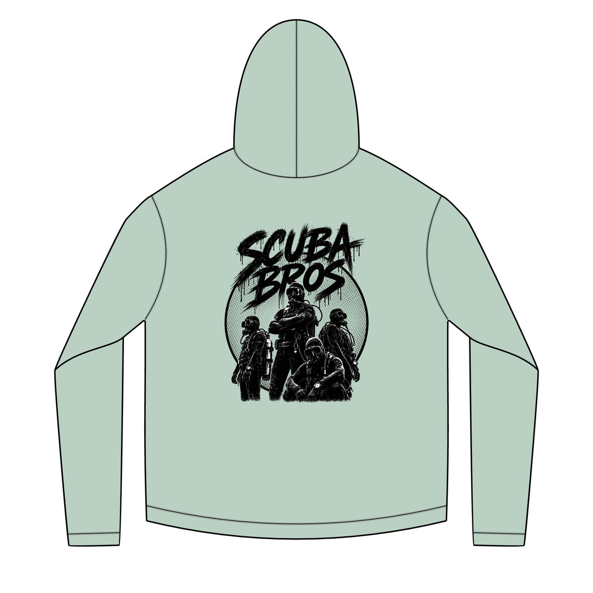 SCUBA BROS — Hooded Performance Tee / Dark Print