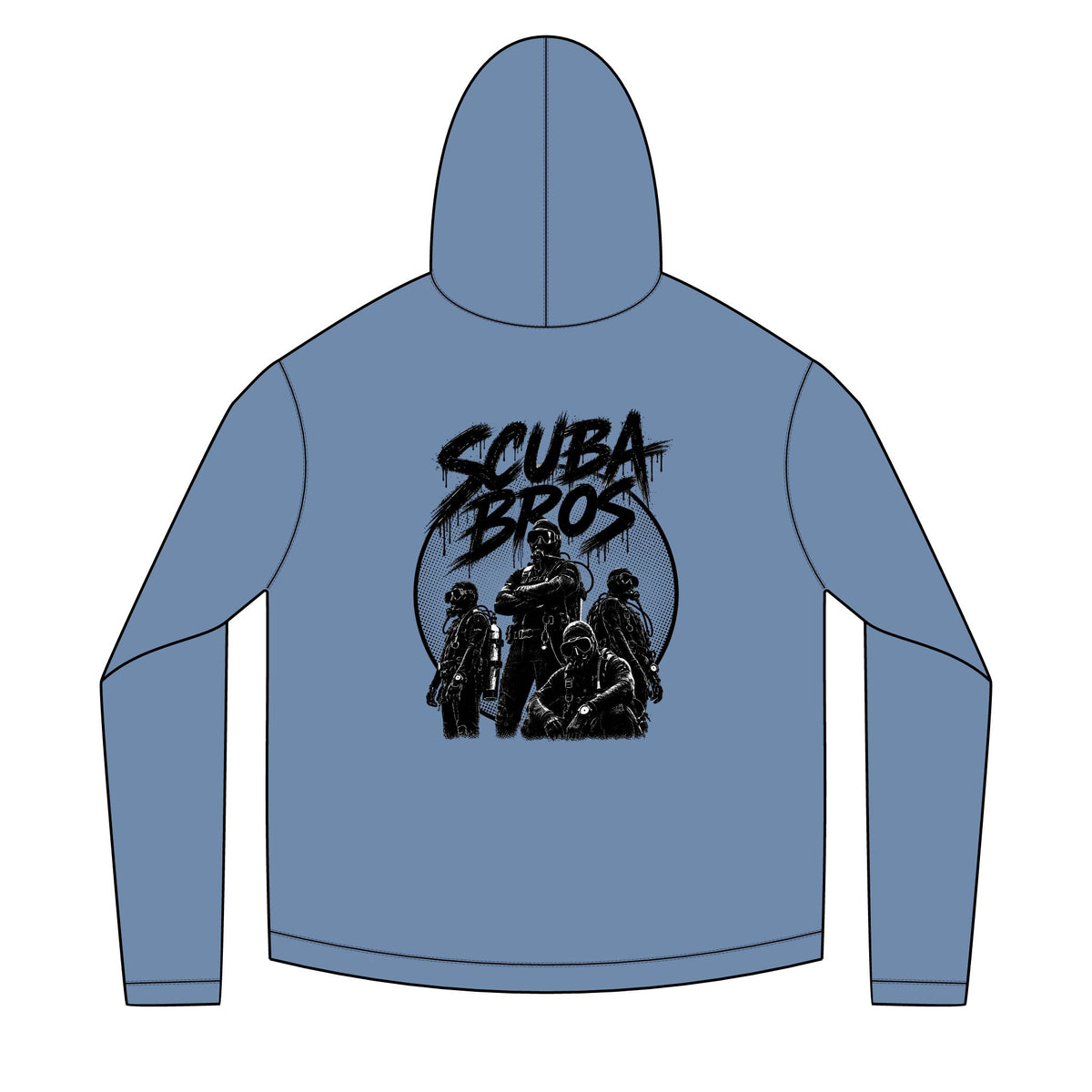 SCUBA BROS — Hooded Performance Tee / Dark Print