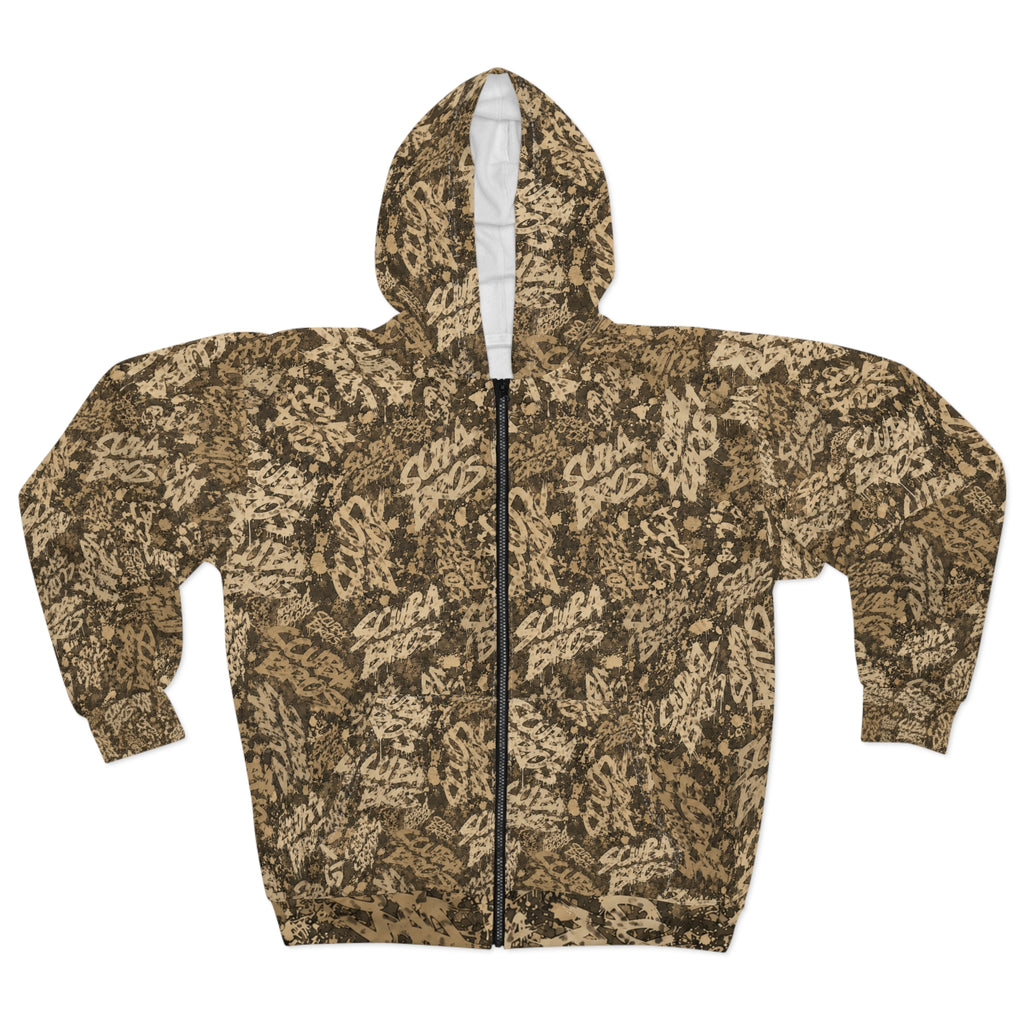 Subsurface Camo™ — Bottom Time Tan Unisex Zip Hoodie