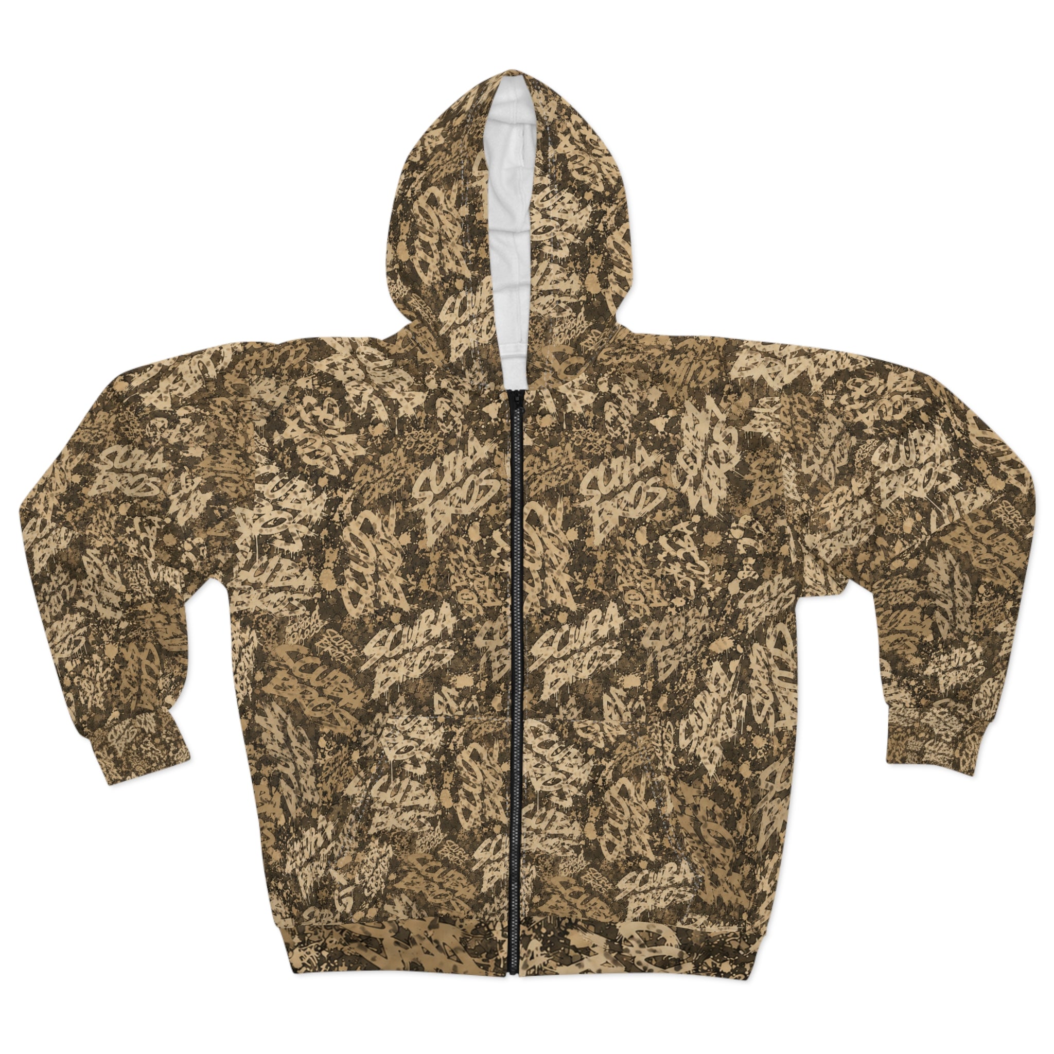 Subsurface Camo™ — Bottom Time Tan Unisex Zip Hoodie