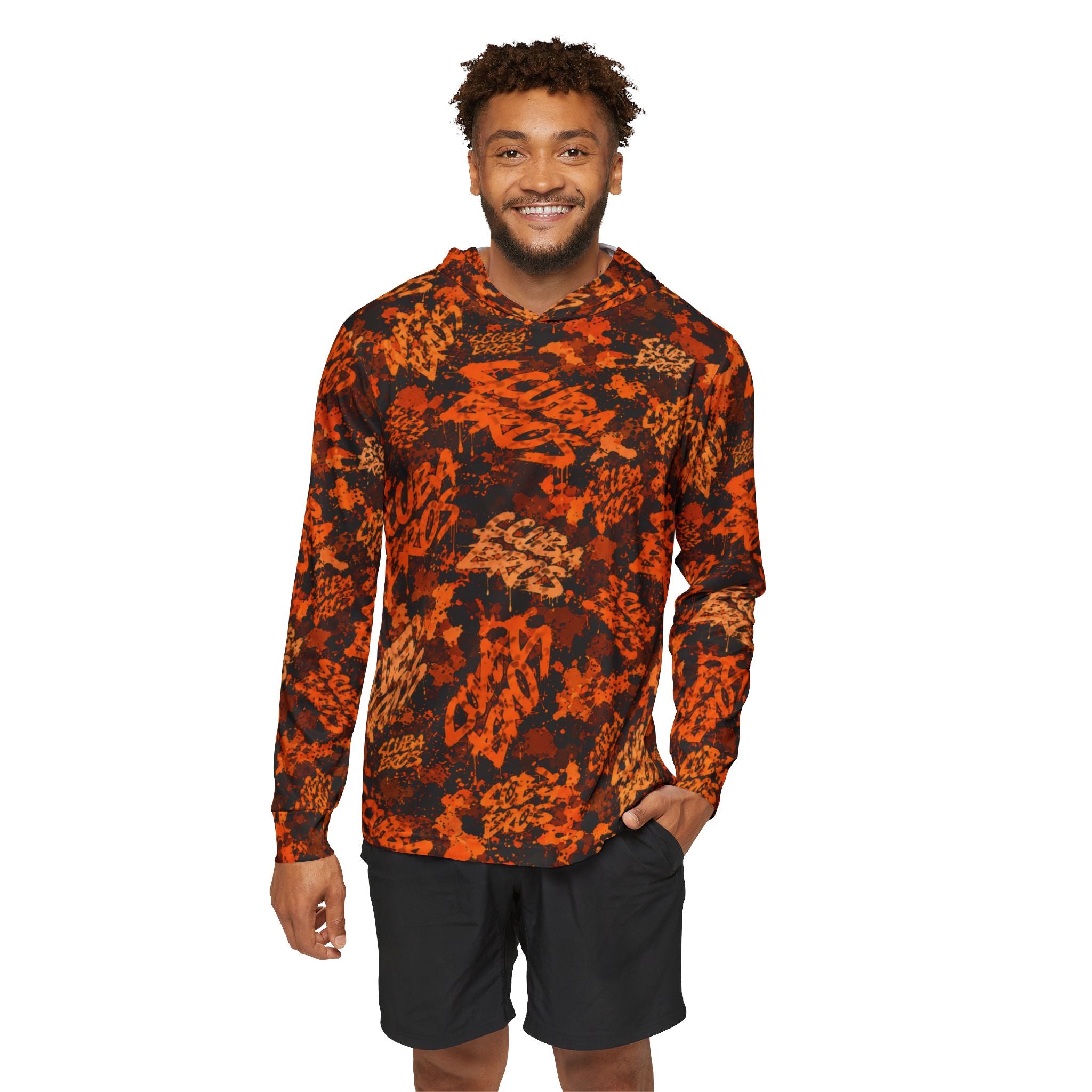 SCUBA BROS — SUBSURFACE CAMO™ HOODED TEE / HAZARD ORANGE