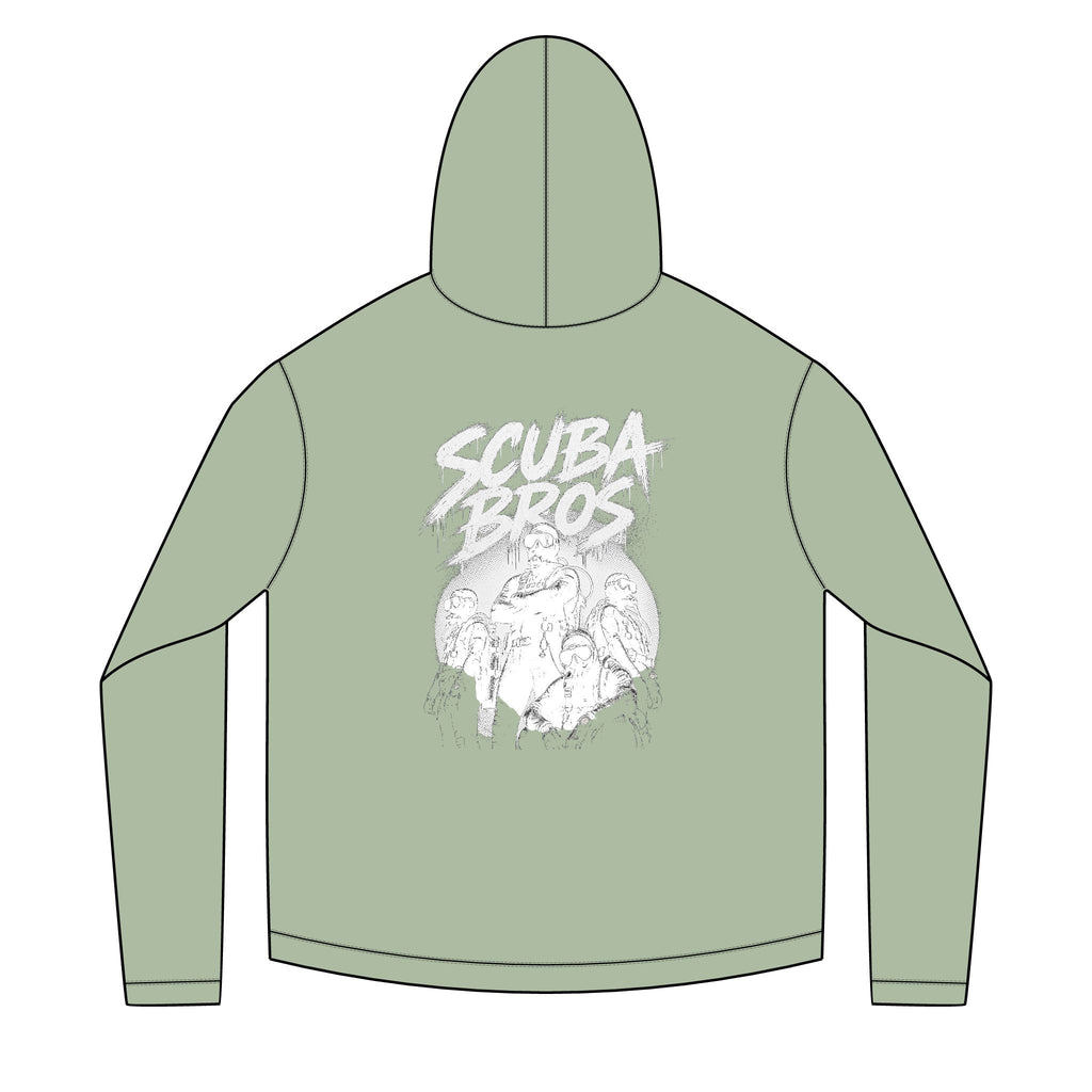 SCUBA BROS — Hooded Performance Tee / Light Print
