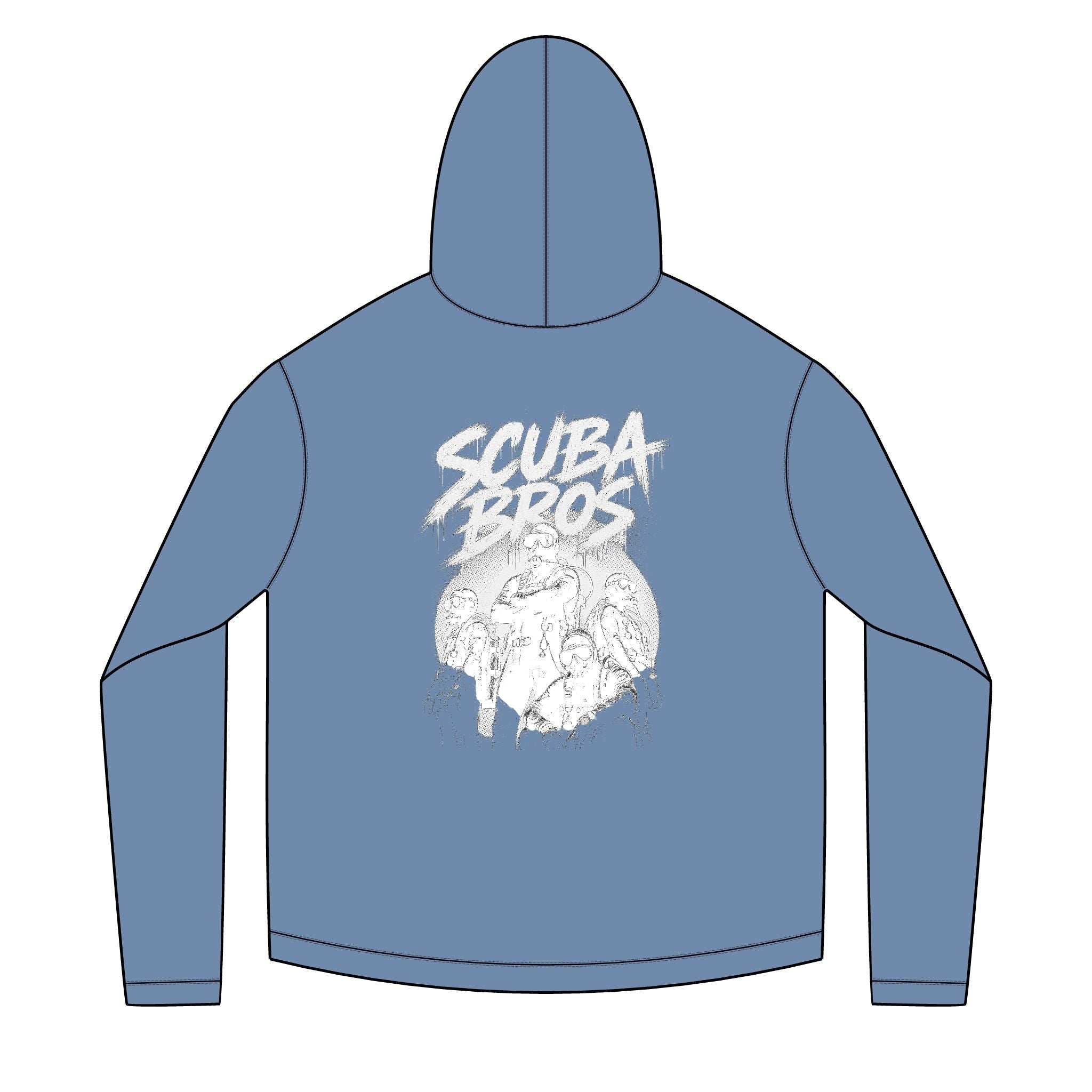 SCUBA BROS — Hooded Performance Tee / Light Print